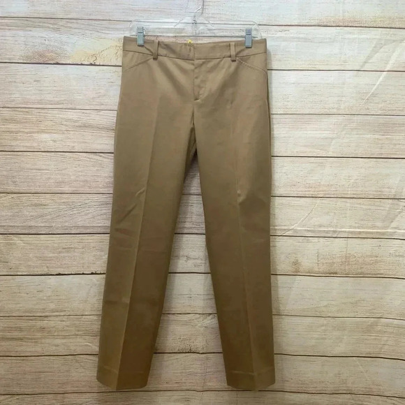Ralph Lauren Black Label Size 4 Vintage Dress Pants Camel Khaki Cotton Blend - Picture 1 of 12